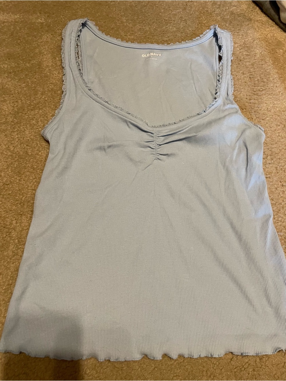 Old Navy Soft Blue Ribbed Scoop Tank Top